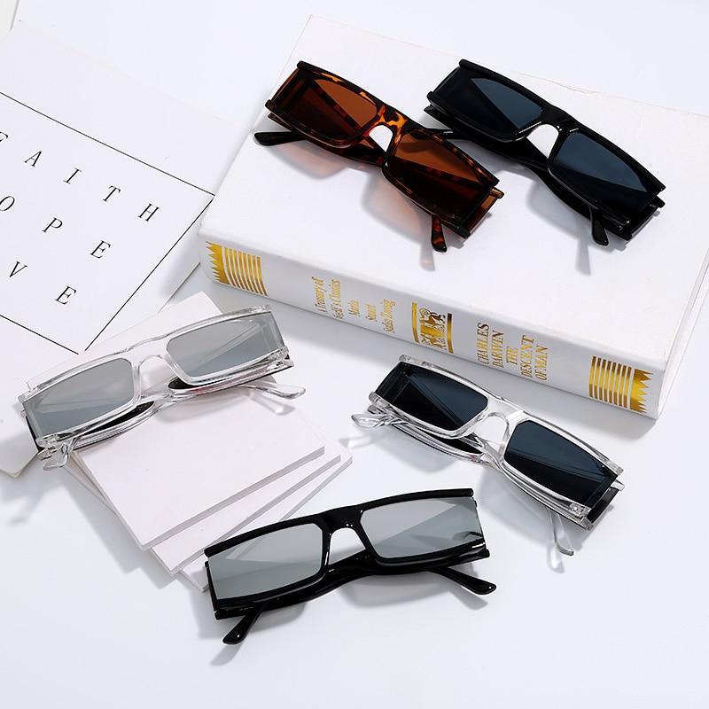 New Fashion Rectangle Small Sunglasses For Women Luxury Style Mirror Black Clear Lens Retro Colourful Lens Frames Elegant Summer Design Stevvex