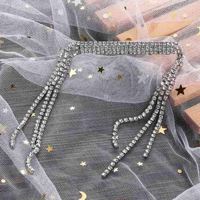 New Fashion Rhinestone Tassel Hair Barrettes For Women Hair Clips Golden Sliver Hairpin Female Hairgrips Wedding Hair Accessories for Brides and Bridesmaids Stevvex