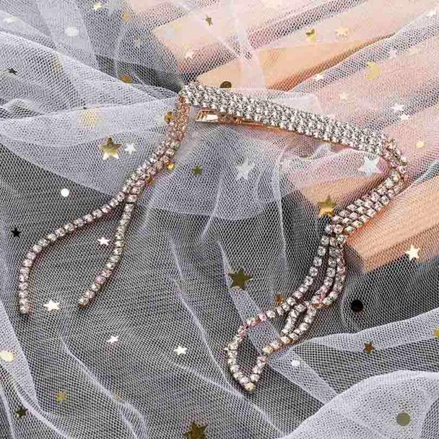 New Fashion Rhinestone Tassel Hair Barrettes For Women Hair Clips Golden Sliver Hairpin Female Hairgrips Wedding Hair Accessories for Brides and Bridesmaids Stevvex