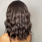 New Fashion Short Bob Water Wave Synthetic Wigs for Women Natural Cosplay Fake Hair Shoulder Length Women's Brown Wig with Bangs Wigs For Black Women Stevvex