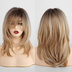 New Fashion Short Bob Water Wave Synthetic Wigs for Women Natural Cosplay Fake Hair Shoulder Length Women's Brown Wig with Bangs Wigs For Black Women Stevvex