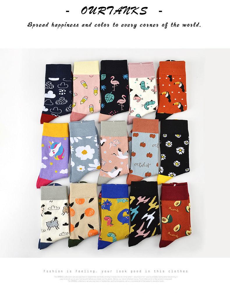 New Fashion Socks Shark Dinosaur Tiger Bear Dog Pattern Long Tube Happy Novelty Skateboarding Cycling Leisure Fun Unisex Crew Socks For Men And Women Stevvex