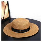 New Fashion Straw Hat Outdoor Leisure Sun Hat Women's Sun Hats UV Protection Large Wide Brim Hat Women Packable Sun Hat for Women Straw Hats Summer Beach Hat Ladies Wild Hats Straw Hat For Women Stevvex