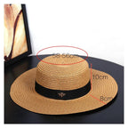 New Fashion Straw Hat Outdoor Leisure Sun Hat Women's Sun Hats UV Protection Large Wide Brim Hat Women Packable Sun Hat for Women Straw Hats Summer Beach Hat Ladies Wild Hats Straw Hat For Women Stevvex