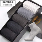 New Fashion Style Bamboo Fiber Socks Deodorant Sock High Tube Business Solid Breathable Men Women Elastic Socks Autumn Spring Socks For Men And Women Stevvex