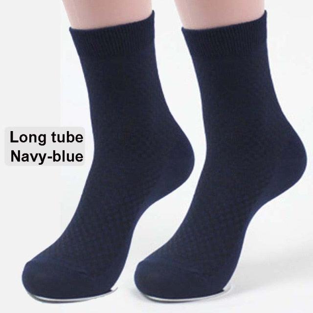 New Fashion Style Bamboo Fiber Socks Deodorant Sock High Tube Business Solid Breathable Men Women Elastic Socks Autumn Spring Socks For Men And Women Stevvex