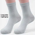 New Fashion Style Bamboo Fiber Socks Deodorant Sock High Tube Business Solid Breathable Men Women Elastic Socks Autumn Spring Socks For Men And Women Stevvex