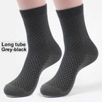 New Fashion Style Bamboo Fiber Socks Deodorant Sock High Tube Business Solid Breathable Men Women Elastic Socks Autumn Spring Socks For Men And Women Stevvex