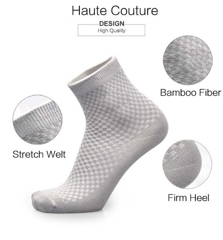 New Fashion Style Bamboo Fiber Socks Deodorant Sock High Tube Business Solid Breathable Men Women Elastic Socks Autumn Spring Socks For Men And Women Stevvex