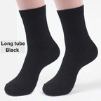New Fashion Style Bamboo Fiber Socks Deodorant Sock High Tube Business Solid Breathable Men Women Elastic Socks Autumn Spring Socks For Men And Women Stevvex