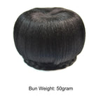 New Fashion Synthetic Fake Hair Bun And Bang Heat Resistant Braided Chignon Hair Piece Donut Ponytail Wig For Women Clip in Hair Extension For Volumized Hair Buns For Girls Stevvex