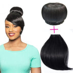New Fashion Synthetic Fake Hair Bun And Bang Heat Resistant Braided Chignon Hair Piece Donut Ponytail Wig For Women Clip in Hair Extension For Volumized Hair Buns For Girls Stevvex