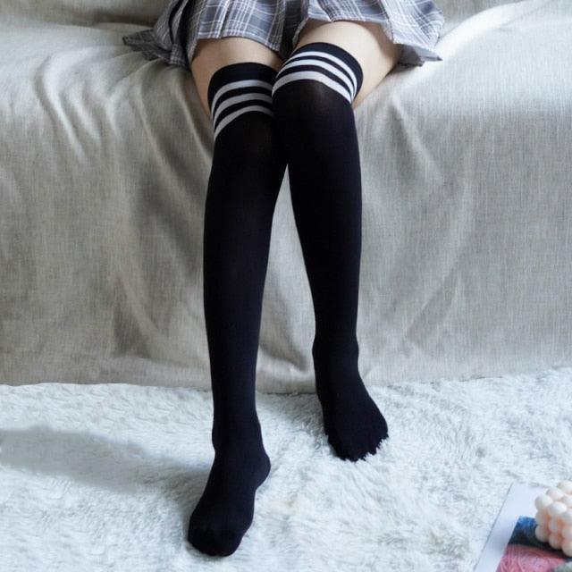 New Fashion Thigh High Stockings Solid Velvet Soft Flexible Over Knee Socks Tall Long Boot Stockings for Women Stevvex