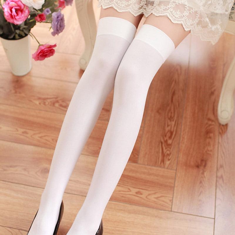 New Fashion Thigh High Stockings Solid Velvet Soft Flexible Over Knee Socks Tall Long Boot Stockings for Women Stevvex