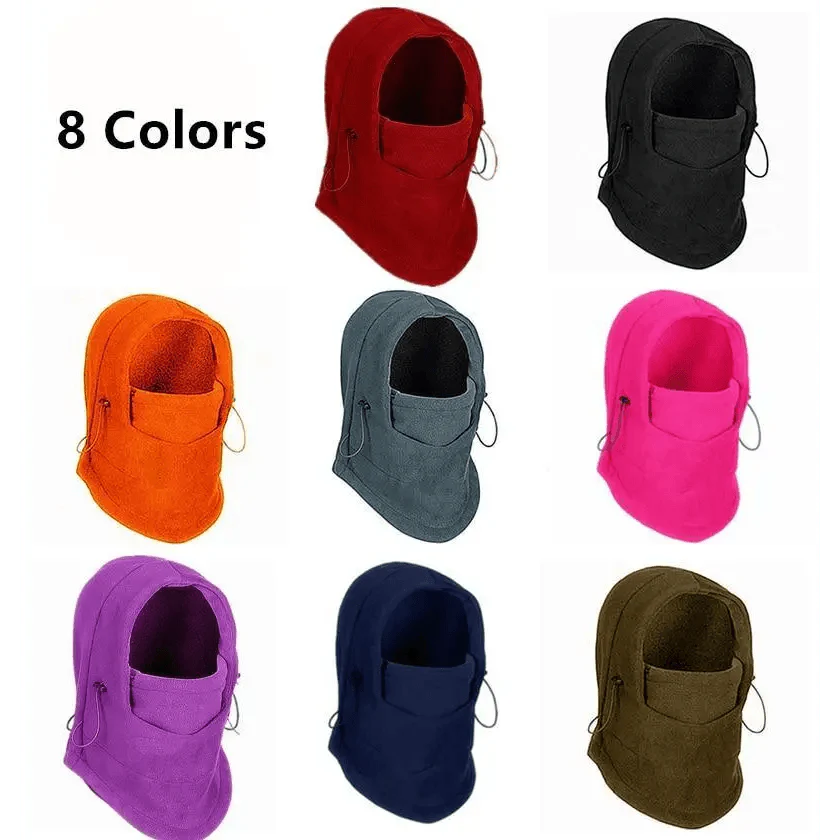 New Fashion Warm Cap Winter Men Women Hats Thermal Fleece Hat Hooded Neck Warmer Hiking Scarves Stevvex
