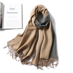 New Fashion Winter Soft Thick Warm Colorful Cashmere Scarf Elegant Escharpe Shawls Scarf Shawls Wraps Lightweight Lady Solid Scarves Fashion Tassels Blanket For Women