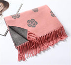 New Fashion Winter Soft Thick Warm Colorful Cashmere Scarf Elegant Escharpe Shawls Scarf Shawls Wraps Lightweight Lady Solid Scarves Fashion Tassels Blanket For Women