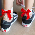 New Fashion Women Black Mesh Short Ankle Socks Girls Fishnet Socks With Cute Bow Ladies Socks in 6 Colors Outdoor Stylish Socks For Women Stevvex