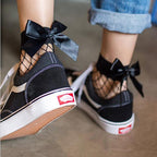 New Fashion Women Black Mesh Short Ankle Socks Girls Fishnet Socks With Cute Bow Ladies Socks in 6 Colors Outdoor Stylish Socks For Women Stevvex