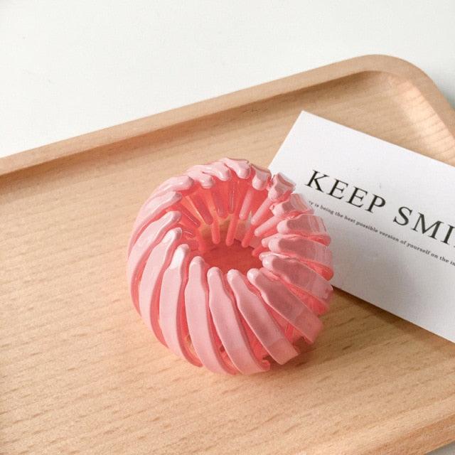 New Fashion Women Bun Hair Claw Horsetail Buckle Hair Clip Bird Nest Expanding Hair Accessories Female Ponytail Hair Accessories For Women Stevvex