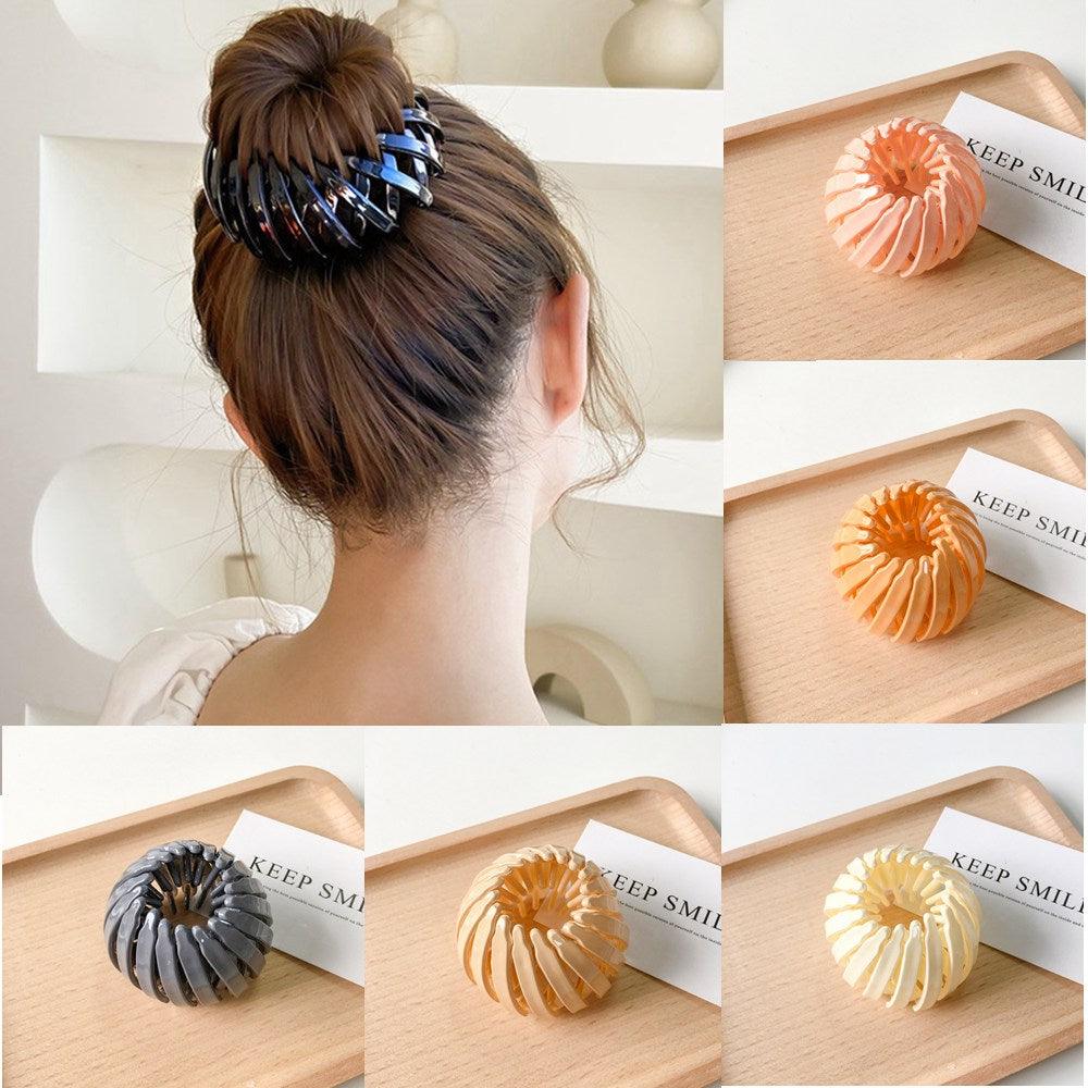 New Fashion Women Bun Hair Claw Horsetail Buckle Hair Clip Bird Nest Expanding Hair Accessories Female Ponytail Hair Accessories For Women Stevvex