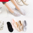 New Fashion Women Girls Spring Summer Socks Style Lace Flower Short Sock Breathable Invisible Ankle Socks Lace Socks for Women Ankle ,Knit Cotton Socks, Cute Ankle Lace Ruffled Socks for Women Warm Non-Slip Thick Lace Floor Socks Stevvex
