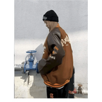 New Free Style Woman Jacket Hip Hop Furry Bone Patchwork Color Block Jackets Mens Streetwear Men Baseball Coats Unisex Stevvex