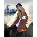 New Free Style Woman Jacket Hip Hop Furry Bone Patchwork Color Block Jackets Mens Streetwear Men Baseball Coats Unisex Stevvex