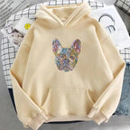 New French Bulldog Hoodies Oversized Cute Dog Print Sweatshirt Funny Graphic Unisex Fashion Hoodie Streetwear Female Hooded Cute Dog Print Sweatshirt Funny Graphic Unisex Fashion Hoodie Stevvex