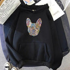 New French Bulldog Hoodies Oversized Cute Dog Print Sweatshirt Funny Graphic Unisex Fashion Hoodie Streetwear Female Hooded Cute Dog Print Sweatshirt Funny Graphic Unisex Fashion Hoodie Stevvex
