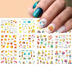 New Geometric Letter Nail Sticker Water Slider Winter Decal Christmas New Year Gift Nail Slider Temporary Tattoos Women Nail Art Stickers Water Transfer Decals Design Nail Art Supplies Manicure Acrylic Nail Foil Stencils Decorations Stevvex
