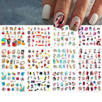 New Geometric Letter Nail Sticker Water Slider Winter Decal Christmas New Year Gift Nail Slider Temporary Tattoos Women Nail Art Stickers Water Transfer Decals Design Nail Art Supplies Manicure Acrylic Nail Foil Stencils Decorations Stevvex