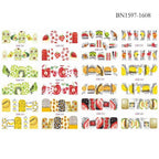 New Geometric Letter Nail Sticker Water Slider Winter Decal Christmas New Year Gift Nail Slider Temporary Tattoos Women Nail Art Stickers Water Transfer Decals Design Nail Art Supplies Manicure Acrylic Nail Foil Stencils Decorations Stevvex