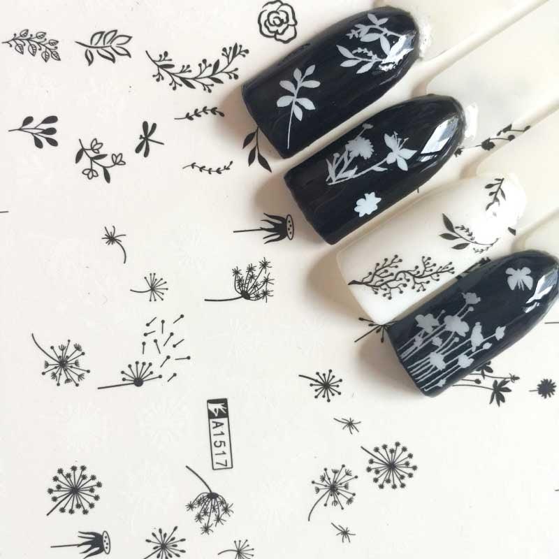 New Geometric Letter Nail Sticker Water Slider Winter Decal Christmas New Year Gift Nail Slider Temporary Tattoos Women Nail Art Stickers Water Transfer Decals Design Nail Art Supplies Manicure Acrylic Nail Foil Stencils Decorations Stevvex