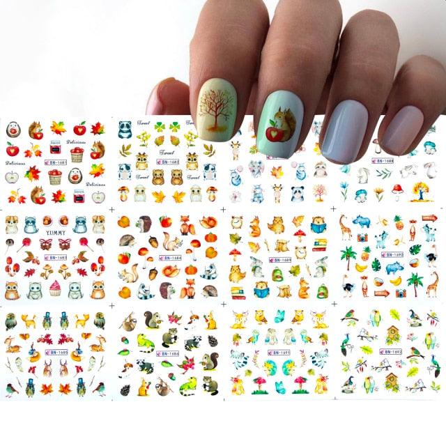 New Geometric Letter Nail Sticker Water Slider Winter Decal Christmas New Year Gift Nail Slider Temporary Tattoos Women Nail Art Stickers Water Transfer Decals Design Nail Art Supplies Manicure Acrylic Nail Foil Stencils Decorations Stevvex