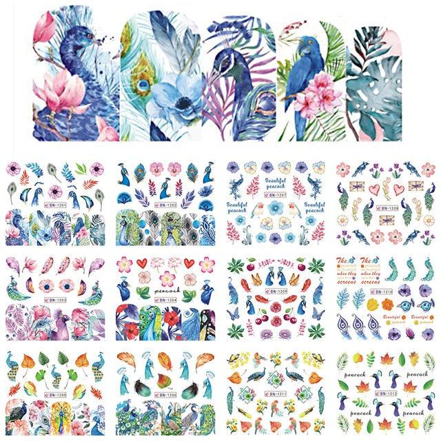 New Geometric Letter Nail Sticker Water Slider Winter Decal Christmas New Year Gift Nail Slider Temporary Tattoos Women Nail Art Stickers Water Transfer Decals Design Nail Art Supplies Manicure Acrylic Nail Foil Stencils Decorations Stevvex
