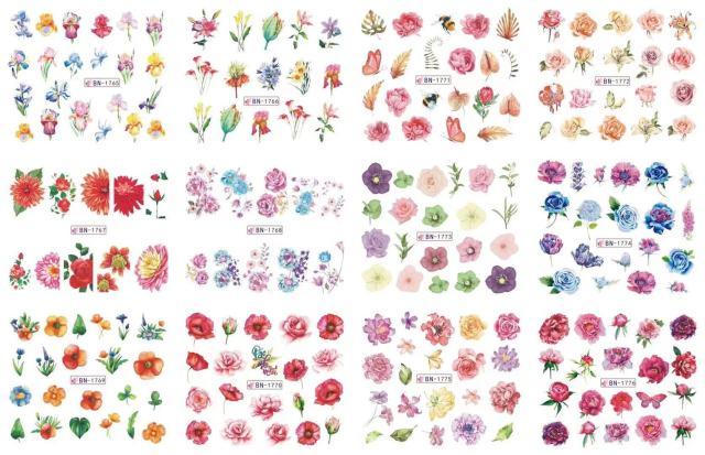 New Geometric Letter Nail Sticker Water Slider Winter Decal Christmas New Year Gift Nail Slider Temporary Tattoos Women Nail Art Stickers Water Transfer Decals Design Nail Art Supplies Manicure Acrylic Nail Foil Stencils Decorations Stevvex