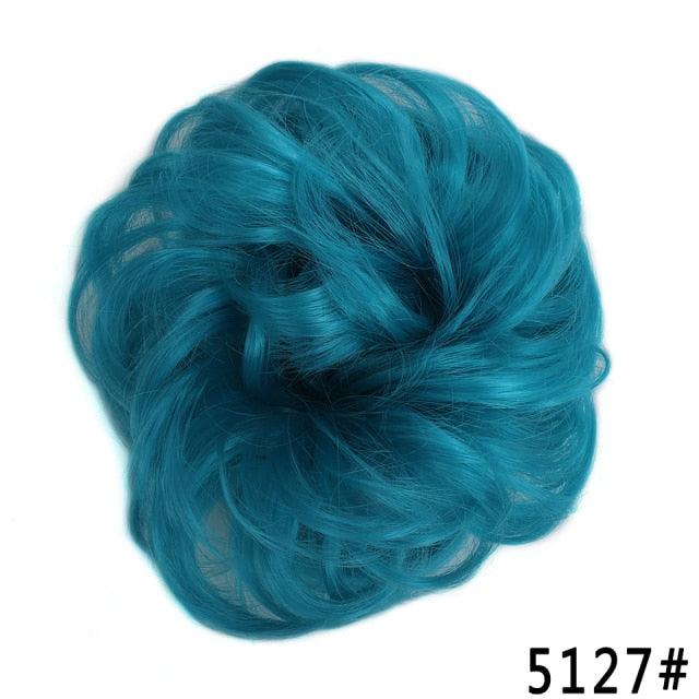 New Girl's Synthetic Chignon Red Pink Purple Blue Green Curly Messy Bun Kids Donut Roller Hair Bun Heat Resistant Fake Hair Wigs For Black Women Cosplay Wigs For Women Stevvex