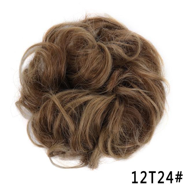 New Girl's Synthetic Chignon Red Pink Purple Blue Green Curly Messy Bun Kids Donut Roller Hair Bun Heat Resistant Fake Hair Wigs For Black Women Cosplay Wigs For Women Stevvex