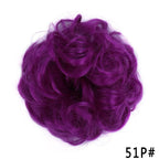 New Girl's Synthetic Chignon Red Pink Purple Blue Green Curly Messy Bun Kids Donut Roller Hair Bun Heat Resistant Fake Hair Wigs For Black Women Cosplay Wigs For Women Stevvex
