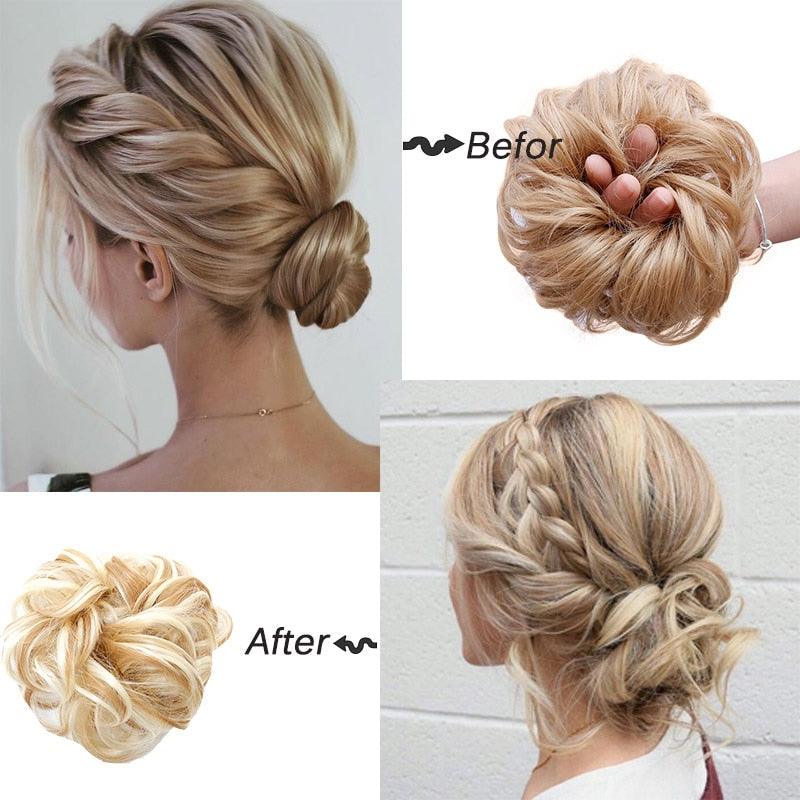 New Girl's Synthetic Chignon Red Pink Purple Blue Green Curly Messy Bun Kids Donut Roller Hair Bun Heat Resistant Fake Hair Wigs For Black Women Cosplay Wigs For Women Stevvex