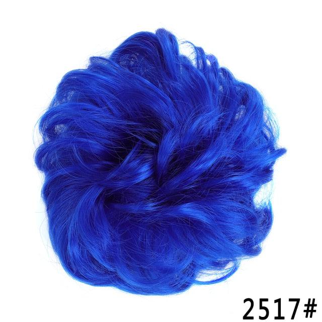New Girl's Synthetic Chignon Red Pink Purple Blue Green Curly Messy Bun Kids Donut Roller Hair Bun Heat Resistant Fake Hair Wigs For Black Women Cosplay Wigs For Women Stevvex