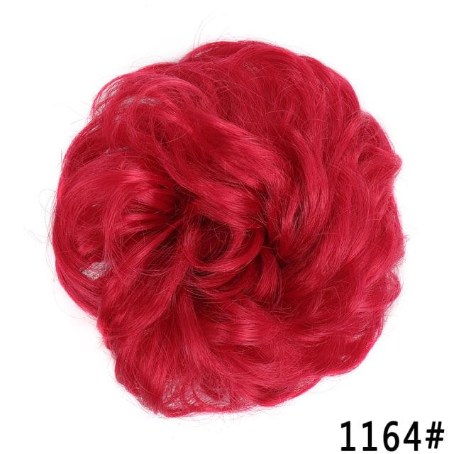 New Girl's Synthetic Chignon Red Pink Purple Blue Green Curly Messy Bun Kids Donut Roller Hair Bun Heat Resistant Fake Hair Wigs For Black Women Cosplay Wigs For Women Stevvex