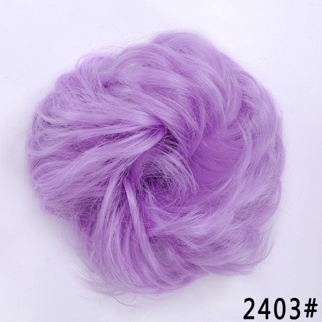New Girl's Synthetic Chignon Red Pink Purple Blue Green Curly Messy Bun Kids Donut Roller Hair Bun Heat Resistant Fake Hair Wigs For Black Women Cosplay Wigs For Women Stevvex