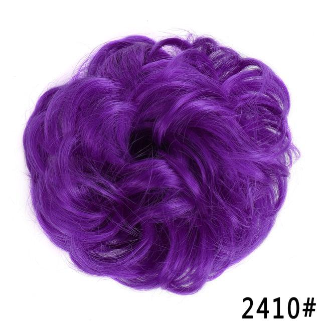 New Girl's Synthetic Chignon Red Pink Purple Blue Green Curly Messy Bun Kids Donut Roller Hair Bun Heat Resistant Fake Hair Wigs For Black Women Cosplay Wigs For Women Stevvex