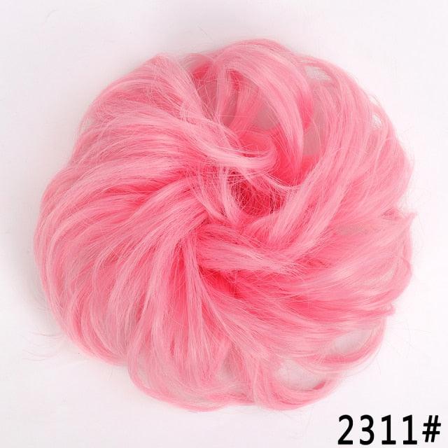 New Girl's Synthetic Chignon Red Pink Purple Blue Green Curly Messy Bun Kids Donut Roller Hair Bun Heat Resistant Fake Hair Wigs For Black Women Cosplay Wigs For Women Stevvex