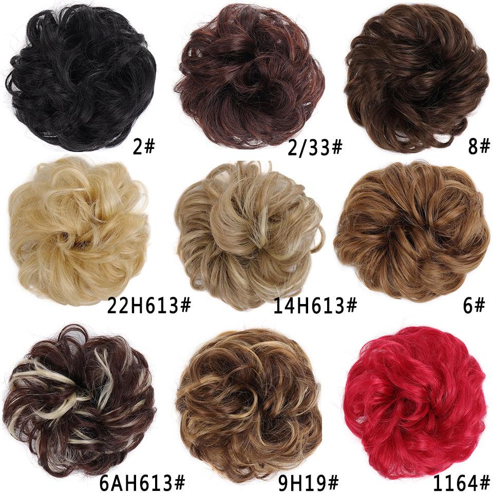 New Girl's Synthetic Chignon Red Pink Purple Blue Green Curly Messy Bun Kids Donut Roller Hair Bun Heat Resistant Fake Hair Wigs For Black Women Cosplay Wigs For Women Stevvex