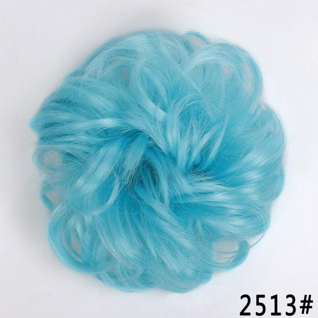 New Girl's Synthetic Chignon Red Pink Purple Blue Green Curly Messy Bun Kids Donut Roller Hair Bun Heat Resistant Fake Hair Wigs For Black Women Cosplay Wigs For Women Stevvex