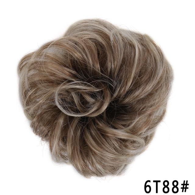 New Girl's Synthetic Chignon Red Pink Purple Blue Green Curly Messy Bun Kids Donut Roller Hair Bun Heat Resistant Fake Hair Wigs For Black Women Cosplay Wigs For Women Stevvex