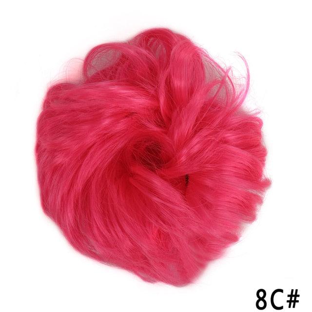 New Girl's Synthetic Chignon Red Pink Purple Blue Green Curly Messy Bun Kids Donut Roller Hair Bun Heat Resistant Fake Hair Wigs For Black Women Cosplay Wigs For Women Stevvex